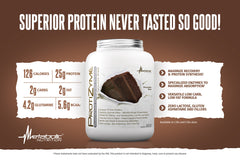Metabolic Nutrition Protizyme whey protein scoop ready for post-workout recovery.