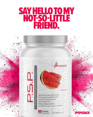 Serving scoop with Watermelon flavored P.S.P. PreWorkout