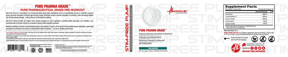 Metabolic Nutrition Stim Free Pump workout-scene illustrating non-stimulant strength training