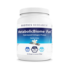 MetabolicBiome Fuel Vanilla hydrolyzed collagen protein bottle