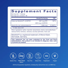 Metafolin L-5-MTHF for metabolism and cellular health