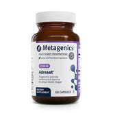 Metagenics Adreset bottle with 60 capsules on white background