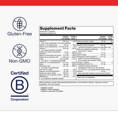 Metagenics AdvaClear label detail shows non-GMO and vegan formulation