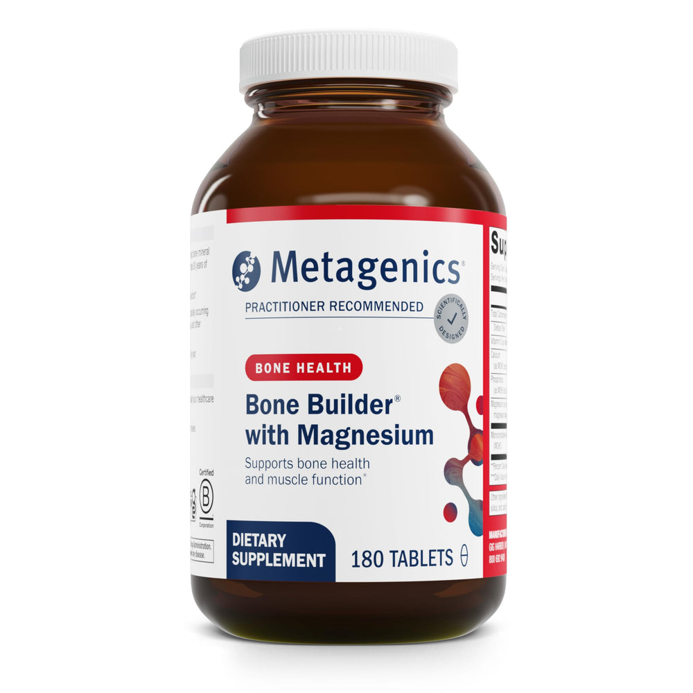 Metagenics Bone Builder with Magnesium bottle on a white background