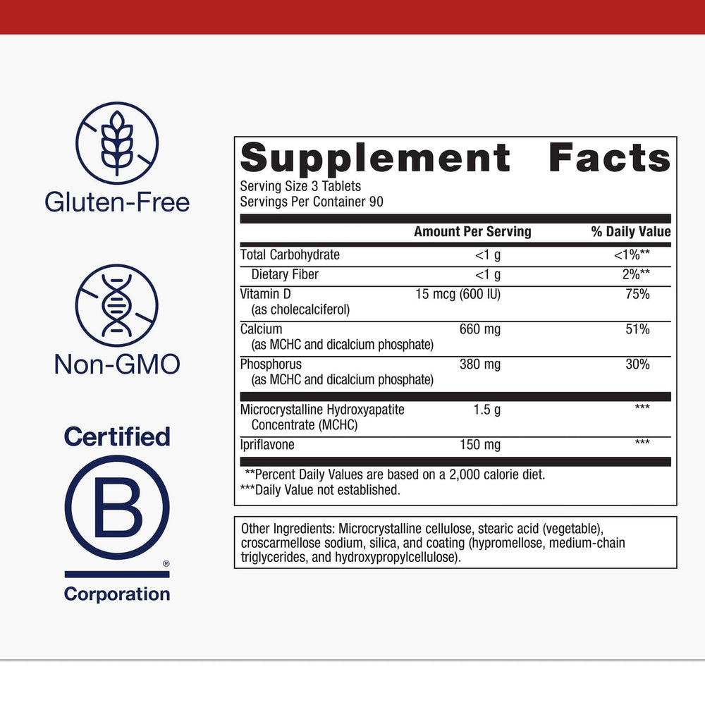 Graphic showing the MCHC calcium complex ingredients
