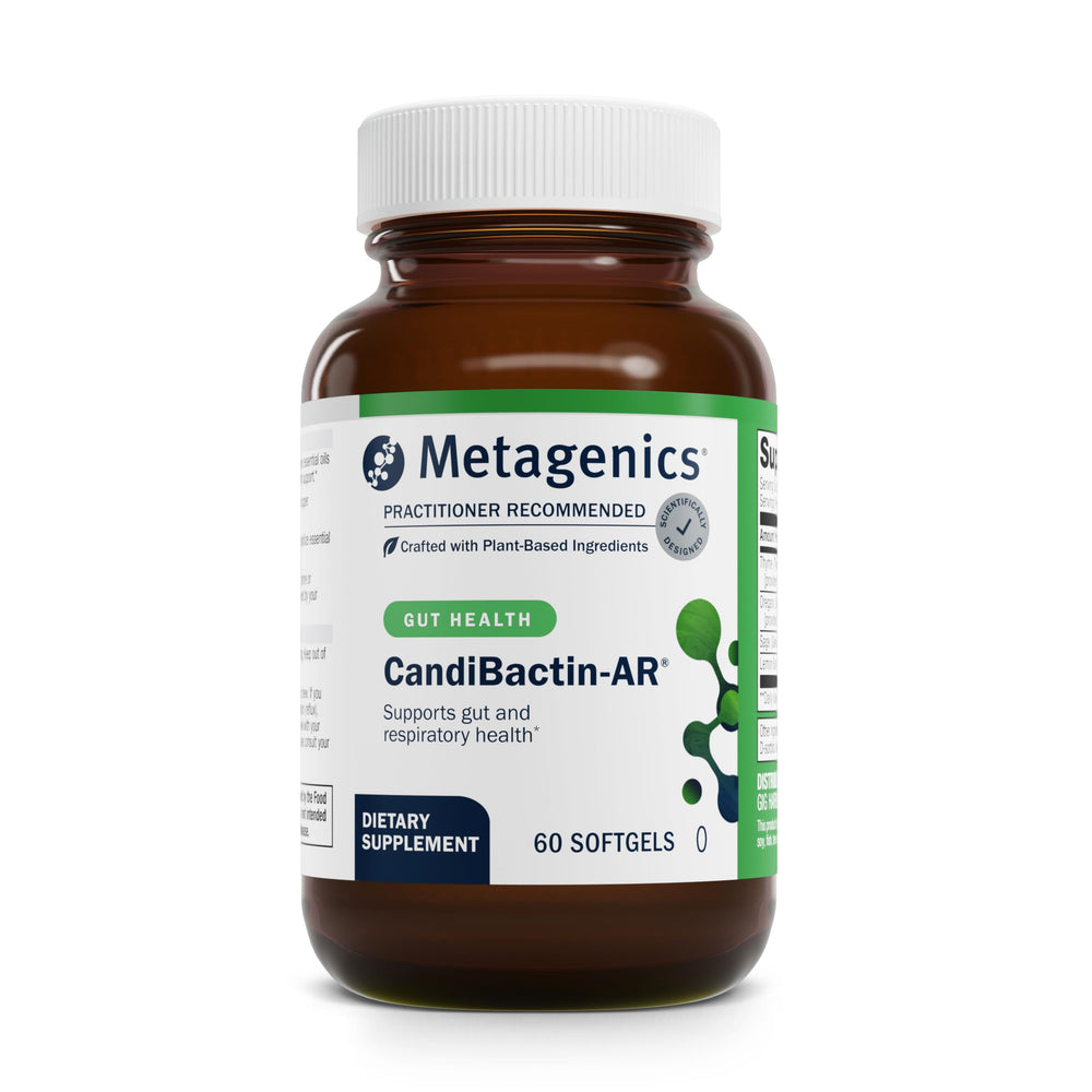 Front view of Metagenics CandiBactin-AR 60 softgels bottle