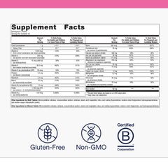 Close-up of a single Metagenics Fem Prenatal vitamin packet