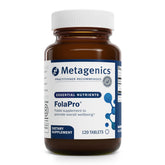 Metagenics FolaPro bottle label with L-5-MTHF folate 1330 mcg DFE per tablet