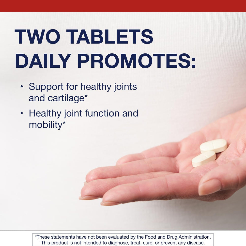Graphic of Metagenics Glucosamine Sulfate label highlighting dosage