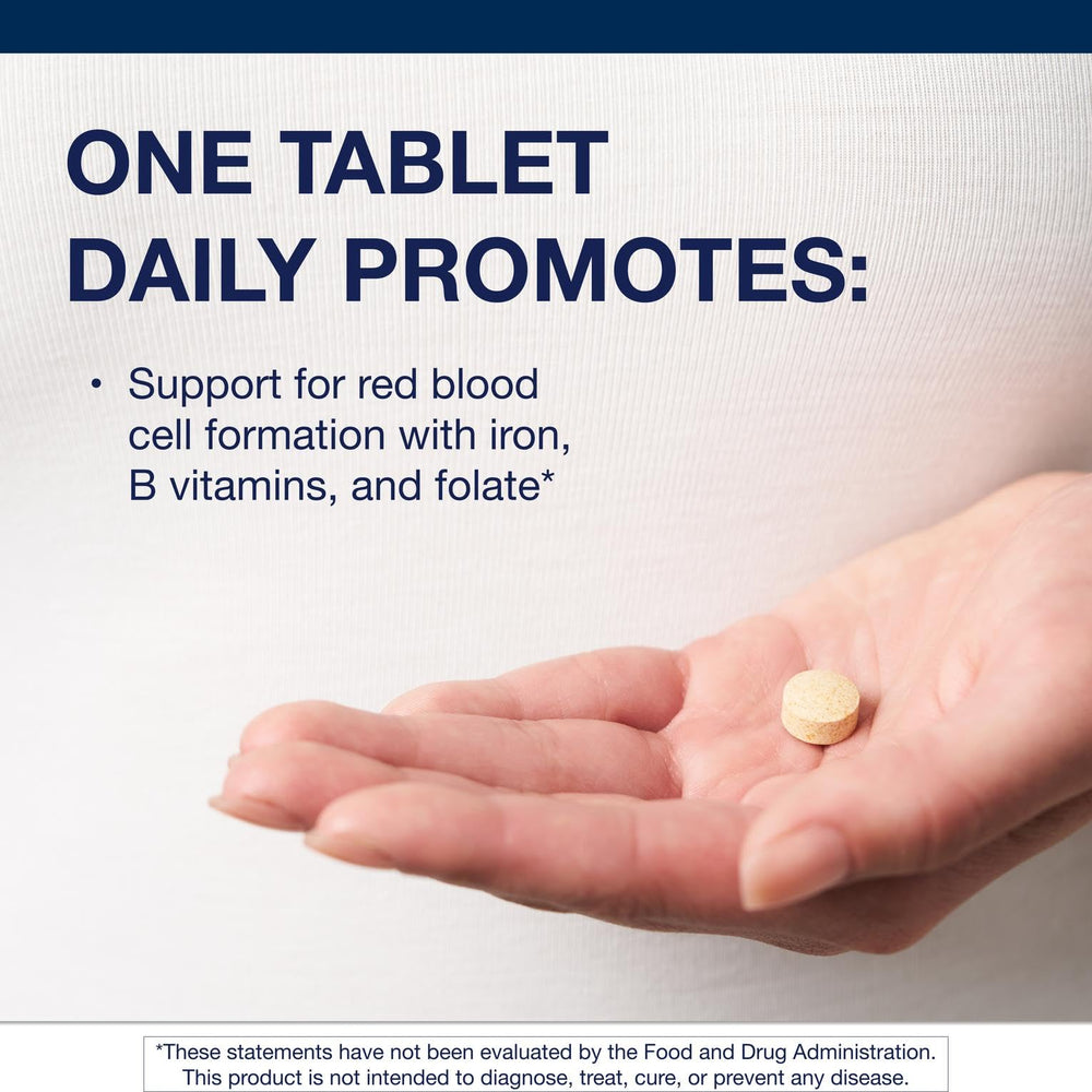 Icons representing iron and B vitamins