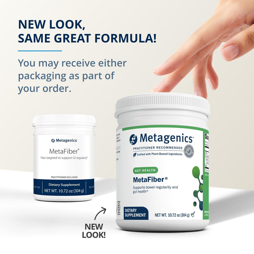 Scooping MetaFiber powder into a glass of juice