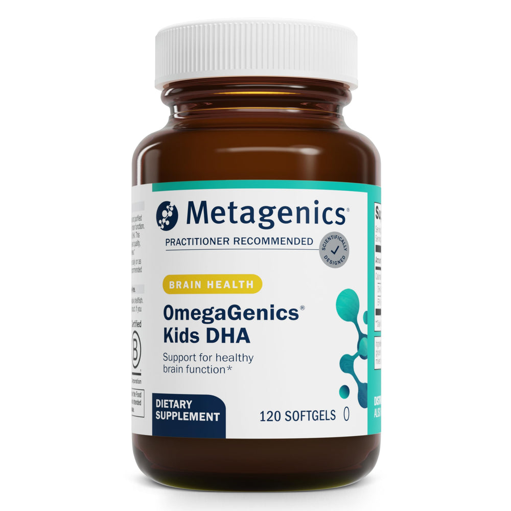 Metagenics MetaKids DHA bottle on a white background