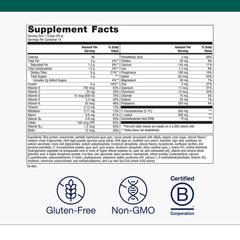 Metagenics MetaKids Nutrition Powder Chocolate flavor 14.32 oz back label showing directions