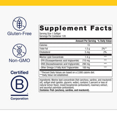 Close-up of OmegaGenics EPA-DHA 1000 mg softgels