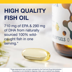 Close-up of Metagenics OmegaGenics bottle with softgels