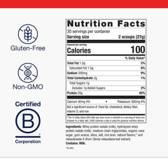 Metagenics Perfect Protein whey ingredients panel—amino acid profile supports metabolism.
