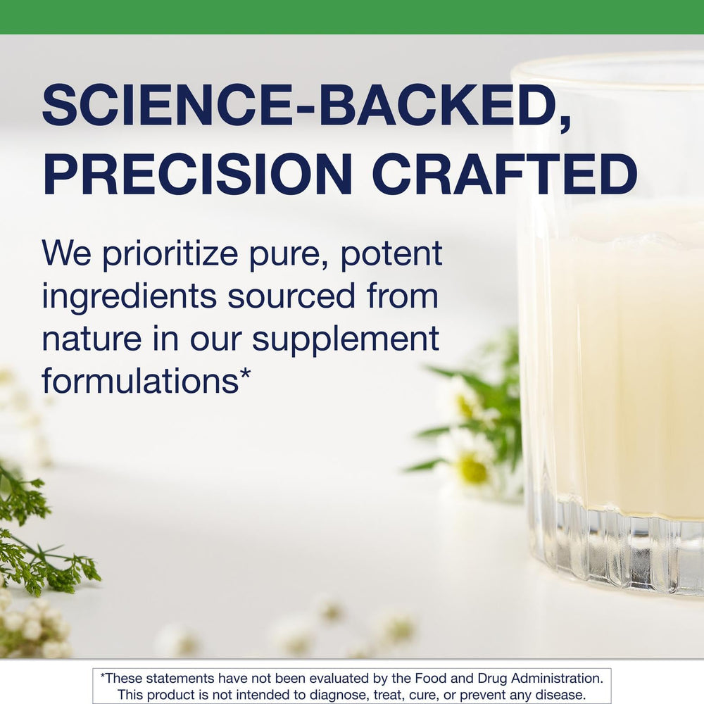 Ingredients panel highlighting prebiotic blend, lactoferrin, and lactoperoxidase