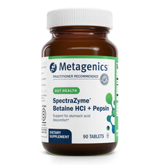 Bottle of Metagenics SpectraZyme Betaine HCI + Pepsin, 90 tablets