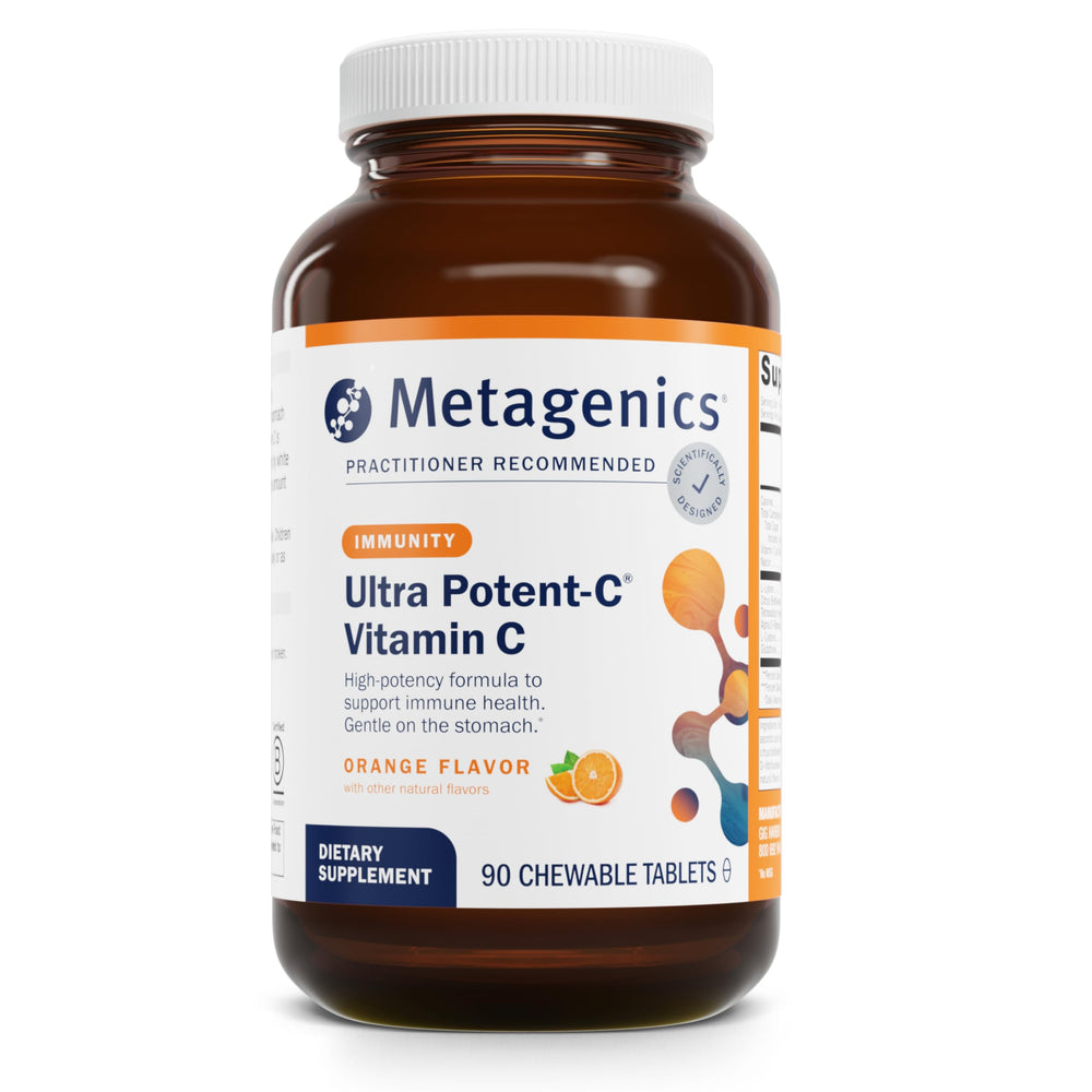 Front view of Metagenics Ultra Potent-C Chewable box with 90 tablets