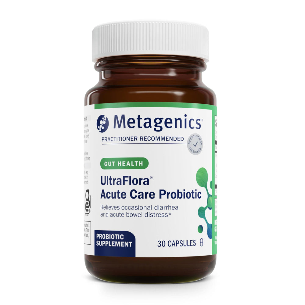 Metagenics UltraFlora Acute Care probiotic bottle front