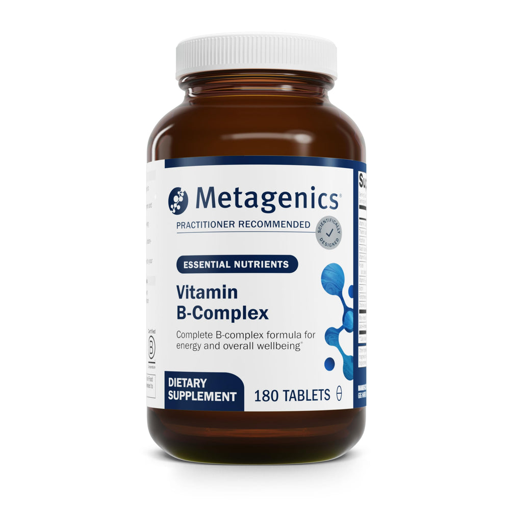 Metagenics Vitamin B-Complex bottle front label with 180 tablets