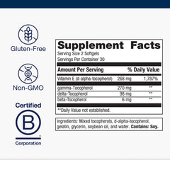 Comprehensive tocopherol blend showing alpha, gamma, delta and beta tocopherols
