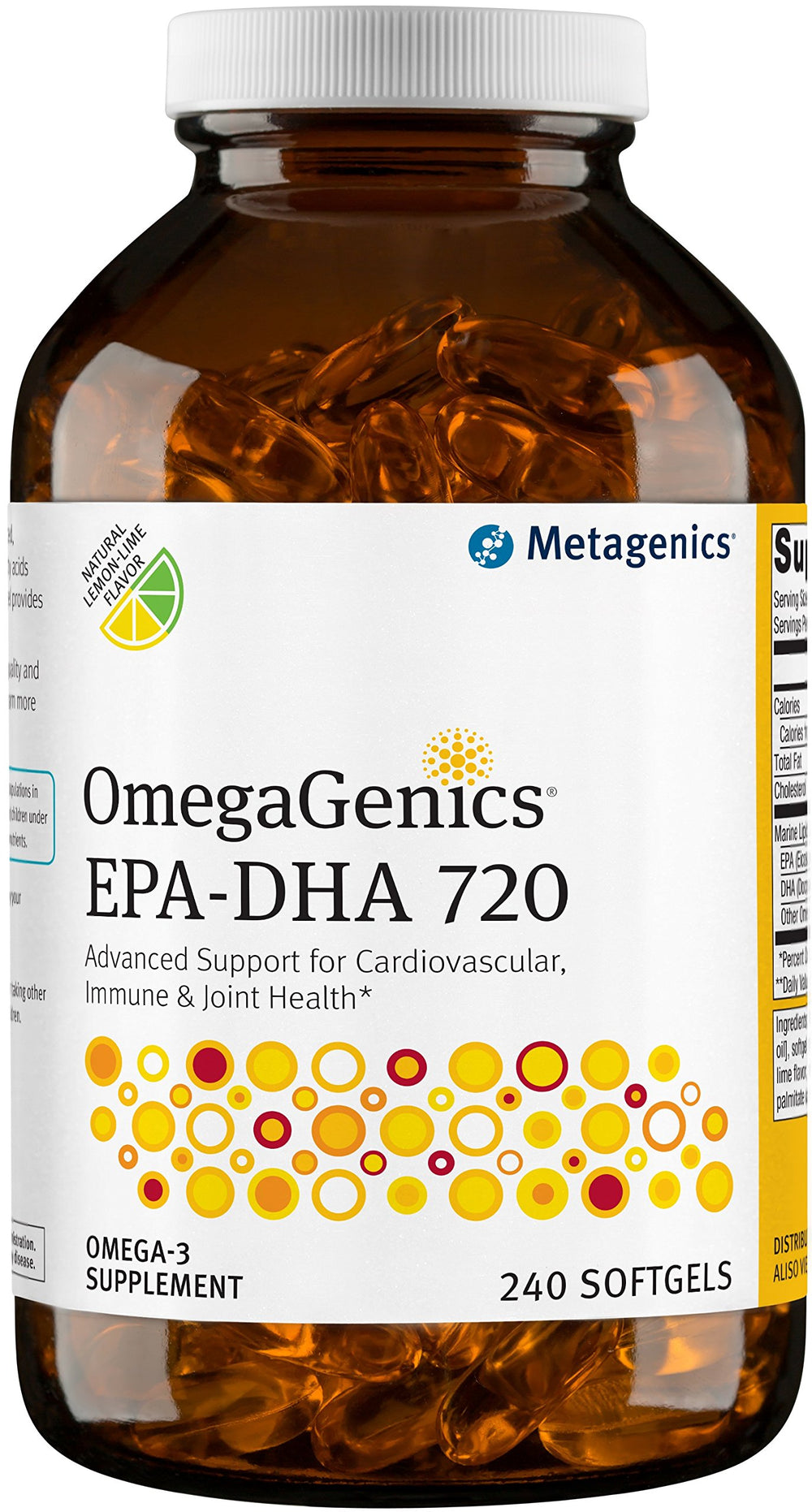 Supplement Facts panel for OmegaGenics Fish Oil