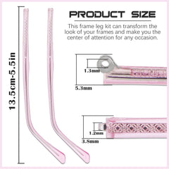 Replacement metal glasses arm in transparent color