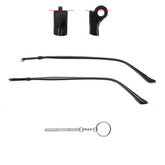 Metal glasses replacement legs in black with length 5.43 inches (138 mm) and 3 mm width