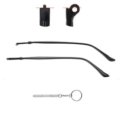 Metal glasses replacement legs in black with length 5.43 inches (138 mm) and 3 mm width