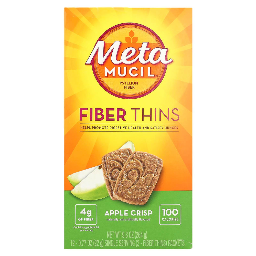 Metamucil front packaging showing box and count, highlights convenient fiber supply