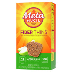 Metamucil single apple crisp wafer displayed for a quick fiber snack