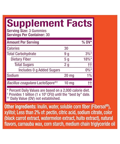 Front view of 90-count Metamucil Fiber Gummies packaging Front view of 90-count Metamucil Fiber Gummies packaging