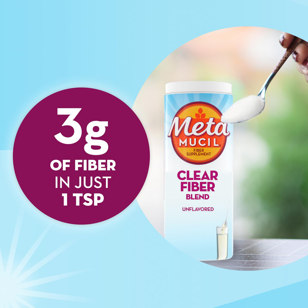 Metamucil Clear Fiber Blend product label