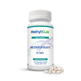 Front of bottle of Methyl-Life L-Methylfolate 15 mg chewables with mint flavor