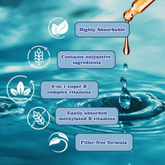 Blueberry-flavored methylated B Complex Liquid Drops