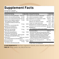 Overview of 27 nutrients in the supplement