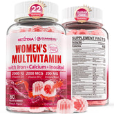 Bottle label: Methylated Multivitamin Gummies for Women, vegan, 60 count
