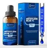 Front view of Methylene Blue 1% Enhanced Liquid Solution 2 oz bottle