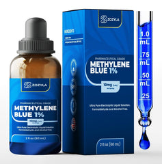 Front view of Methylene Blue 1% Enhanced Liquid Solution 2 oz bottle