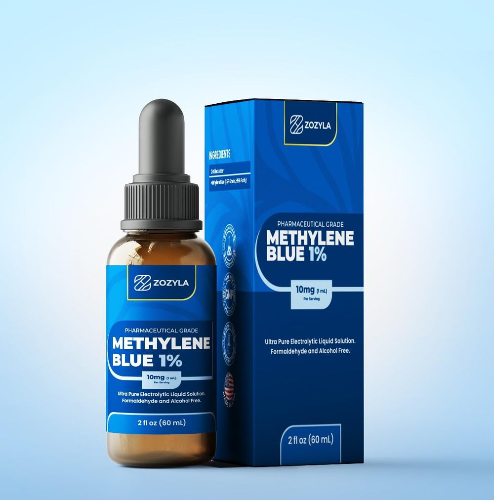Packaging image of Methylene Blue 1% Enhanced Liquid Solution 2 oz bottle