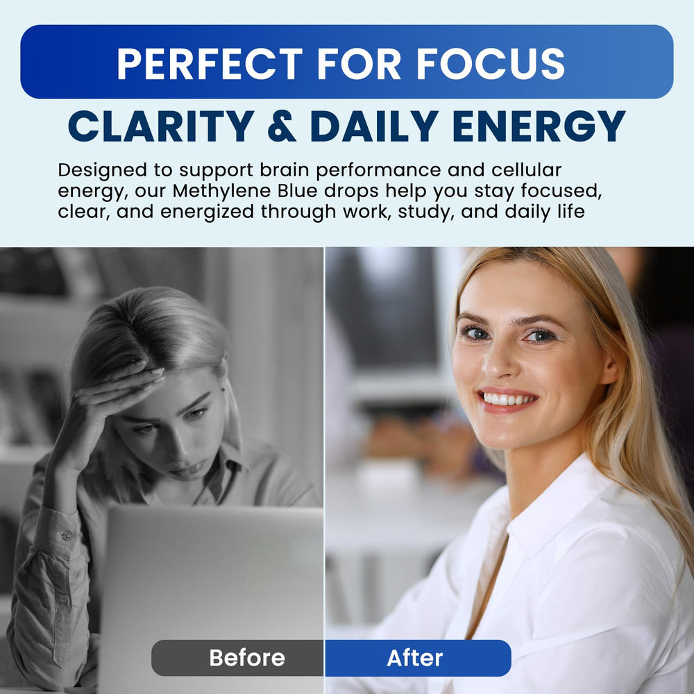 Dropper releasing liquid from the Methylene Blue Drops