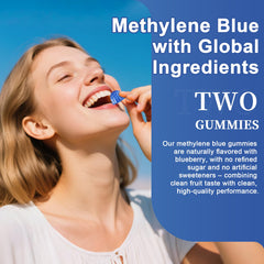 Vegan formula label on Methylene Blue Gummies