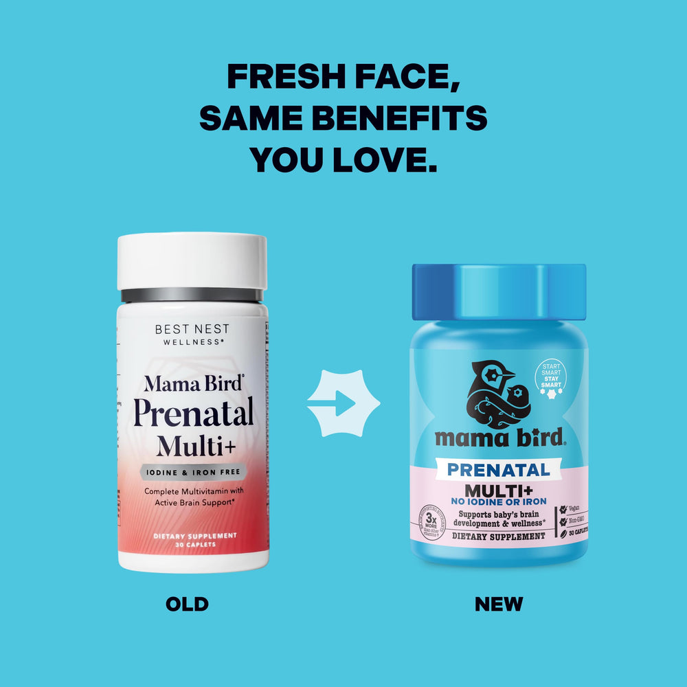 Close-up of methylfolate, B12 and brain-development nutrients
