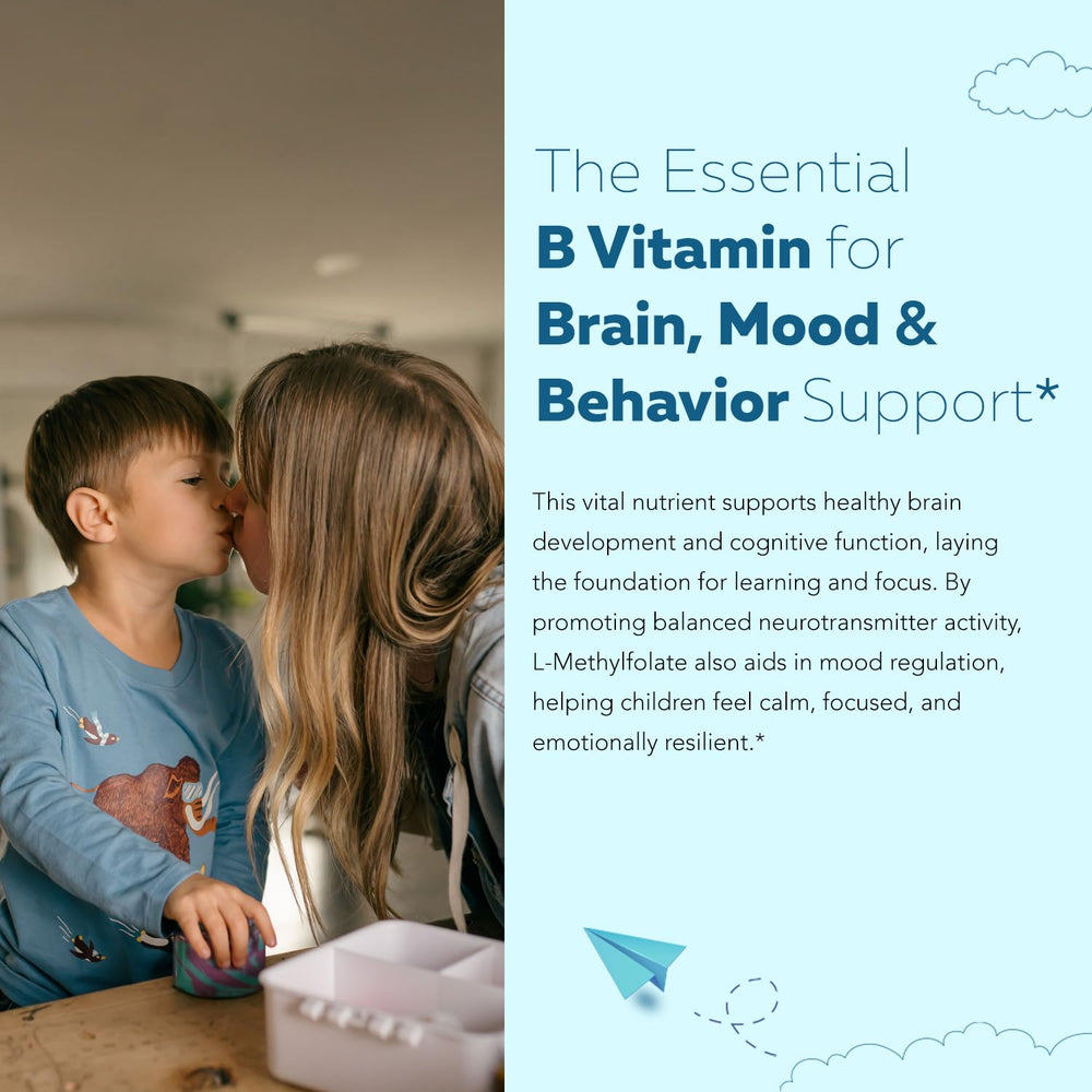 Sublingual berry-flavored methylfolate and B12 for kids