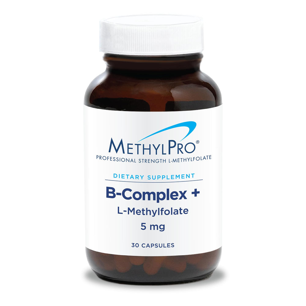 MethylPro B-Complex + L-Methylfolate 5 mg vegan capsules bottle front