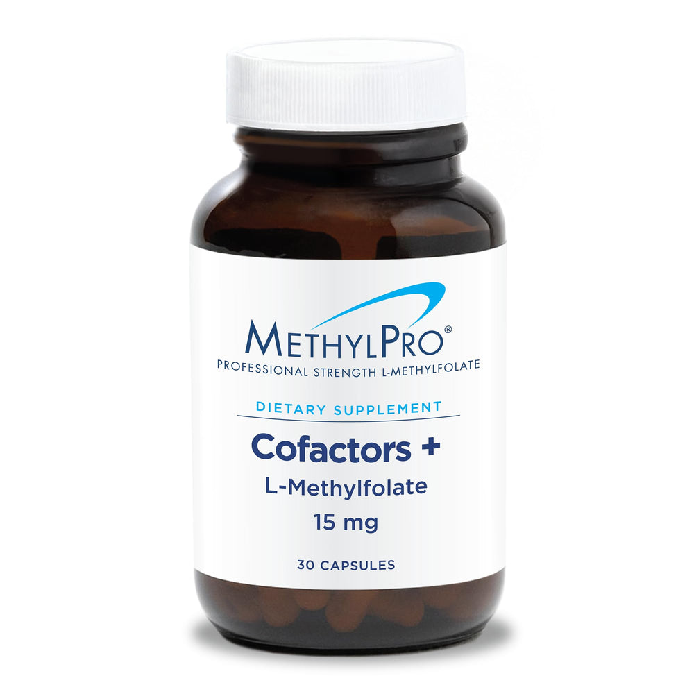 Product bottle showing MethylPro L-Methylfolate 15 mg + Cofactors