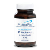 Product bottle showing MethylPro L-Methylfolate 15 mg + Cofactors