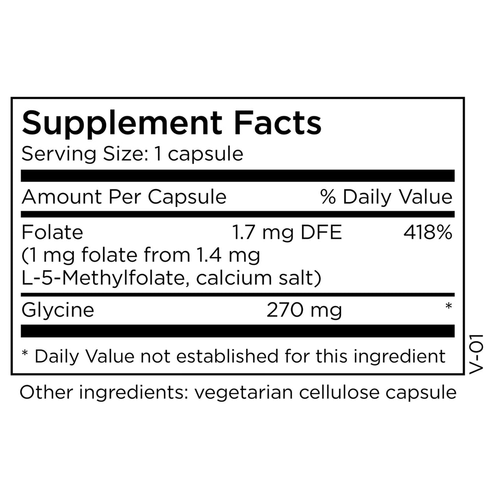 Close-up of L-Methylfolate 1mg capsules