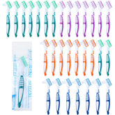 Meyeyaia 30pcs denture toothbrush set packaging with four color options